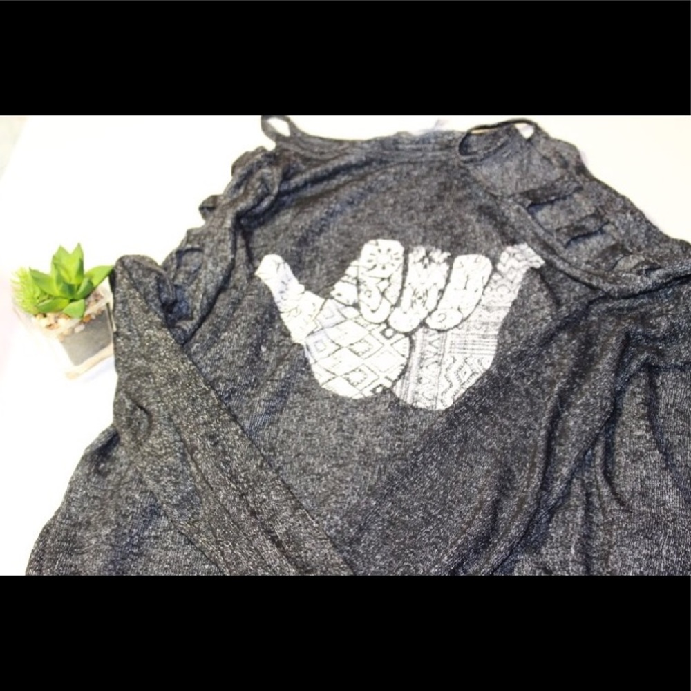 HANG TEN, shoulder cut out top